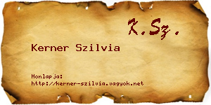Kerner Szilvia névjegykártya